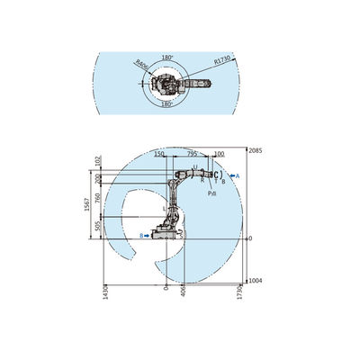 Robot industriale GP25 con le parti dell'attrezzatura di As Material Handling del regolatore del carico utile 25KG e del robot YRC1000