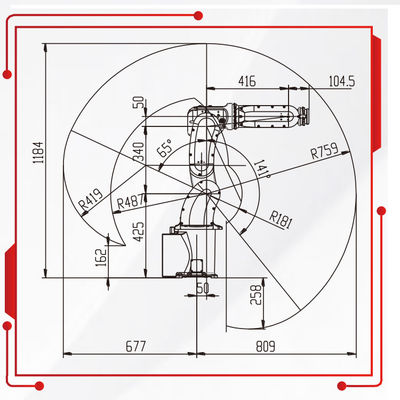 Robot industriale di portata del carico utile 759MM di Mini With 7KG del braccio del robot di alta precisione come robot del posto e della scelta