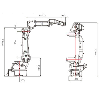 SF6-C2080 con 10KG il braccio robot di portata del carico utile 2080MM come il robot industriale e robot per saldatura