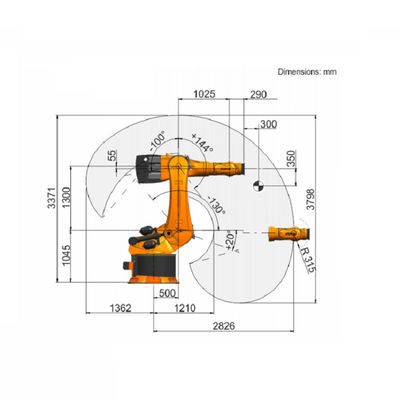 Robot industriale del braccio robot industriale di 6 assi con un carico utile stimato del robot industriale di kuka di 600 chilogrammi
