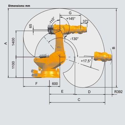 Saldatura a punti 1000 del titano del Kr di asse del braccio 6 del robot per saldatura come saldatrice