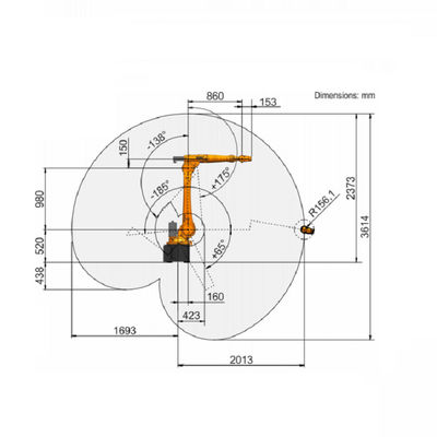 Il robot industriale industriale di Kuka di asse del braccio 6 del robot con il carico utile stimato di 16Kg integra la saldatura ed il trasporto