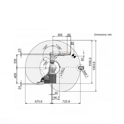 Robot industriale del braccio robot industriale di 6 assi con un carico utile stimato del braccio del robot industriale di kuka di 3 chilogrammi