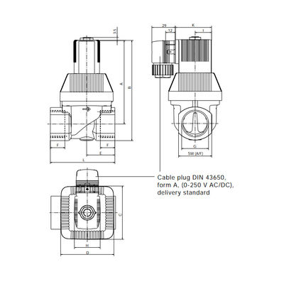Tipo 6221 modo della valvola di pistone 2/2 Servo-assistito come elettrovalvola a solenoide per alta aria compressa pulsata e