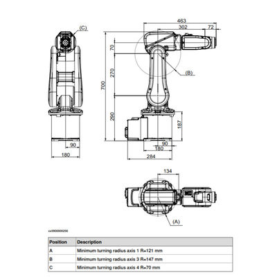 ABB IRB 120 un braccio robot industriale di 6 assi per il carico utile flessibile e compatto del braccio del robot industriale di produzione 3 chilogrammi