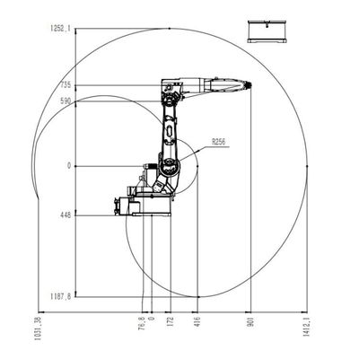 Robot per saldatura di MIG della saldatrice robot del robot per saldatura TKB1400-6KG-1412mm