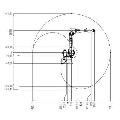 Un braccio robot industriale Cina TKB2670-20KG-1721mm di 6 assi come robot industriale