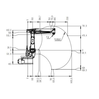 Un braccio robot di 6 assi che dipinge TKB4600-12KG-1435mm per la verniciatura come robot di pittura