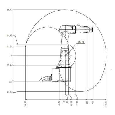 Asse robot del braccio 6 del robot TRB050-3kg-616mm di maneggio del materiale come robot universale