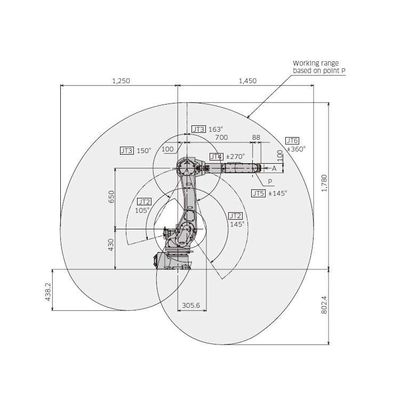 Asse automatico del robot per saldatura RA010N 6 con i saldatori dell'arco come robot per saldatura