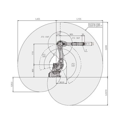 6 Asse Arm Robot Palletizer RS020N per palletizzazione