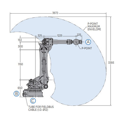 Robot per montaggio MOTOMAN-GP180 con il braccio del robot di 6 assi con il carico utile della pinza di presa per il robot industriale 180kg