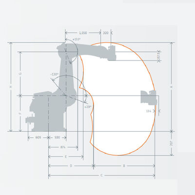 Asse di trasporto con palette del braccio 6 del robot del robot di PA del Kr 470 di Kuka con il braccio di trasporto con palette del robot del carico utile 470kg