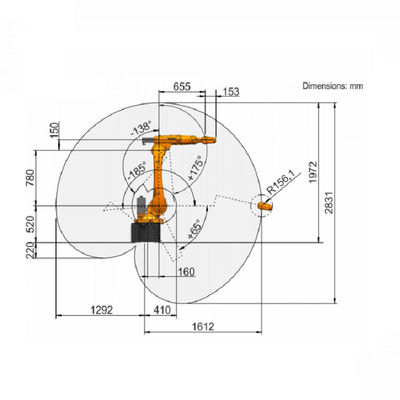 Pinza di presa del robot del robot industriale di Kuka con un carico utile di Kuka del braccio di asse 6 della scelta del braccio del robot da 16 chilogrammi e della macchina del posto