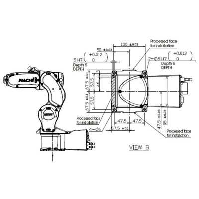Trattamento dell'asse robot del braccio 6 del robot del braccio MZ01-01 come robot industriale compatto