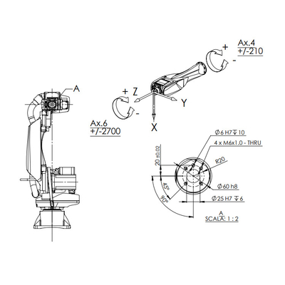 Alto manipolatore Racer-7-1.4 di portata con la portata di 1436MM come robot industriale di 6 assi per la saldatrice di ZARC