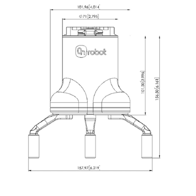 Pinza di presa adattabile 3FG15 del dito di ONrobot tre elettrica per il robot di ABB KUKA