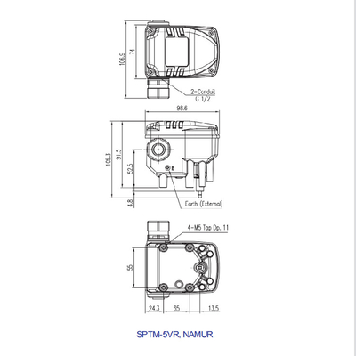 Parti pneumatiche elettriche astute del trasmettitore di posizione della valvola di regolazione di SPTM-5V