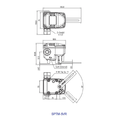 Parti pneumatiche elettriche astute del trasmettitore di posizione della valvola di regolazione di SPTM-5V