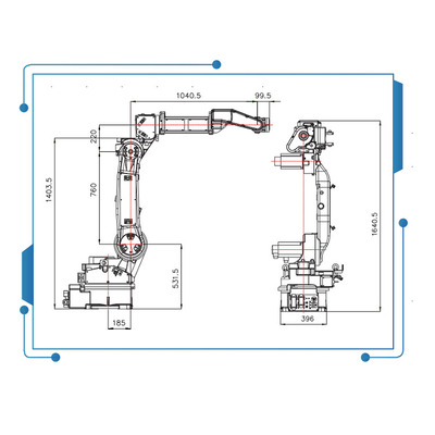 6 robot cinese GBS6-C2080 della saldatura ad arco di asse GBS con la saldatrice di Ehave CM350AR